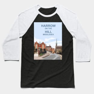 Harrow on the Hill Middlesex England. Travel poster Baseball T-Shirt